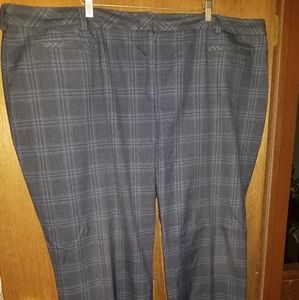 Lands End Plus Size 26W Blue Plaid Classic Trouser